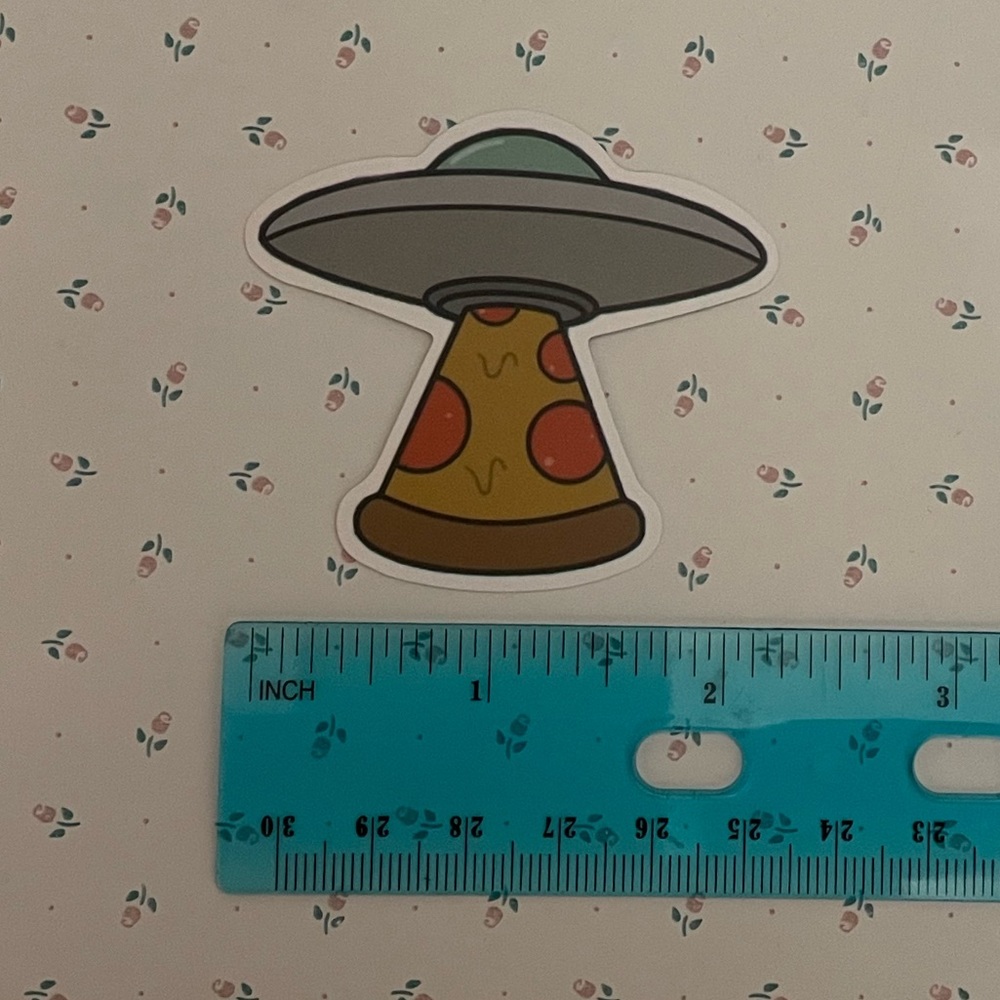 UFO Pizza Sticker - Picture 2 of 2